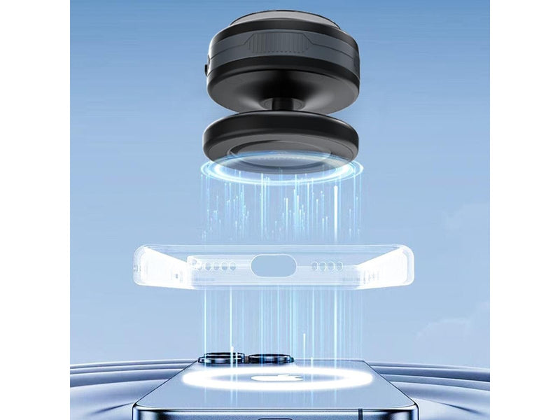 Dudao F24MAX Car Mount with 15W Wireless Charger MagSafe Compatible with Auto Suction Cup - Black