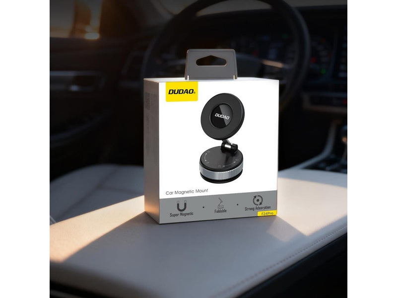 Dudao F24PRO MagSafe Compatible Car Mount with Suction Cup for Windshield or Dashboard - Black