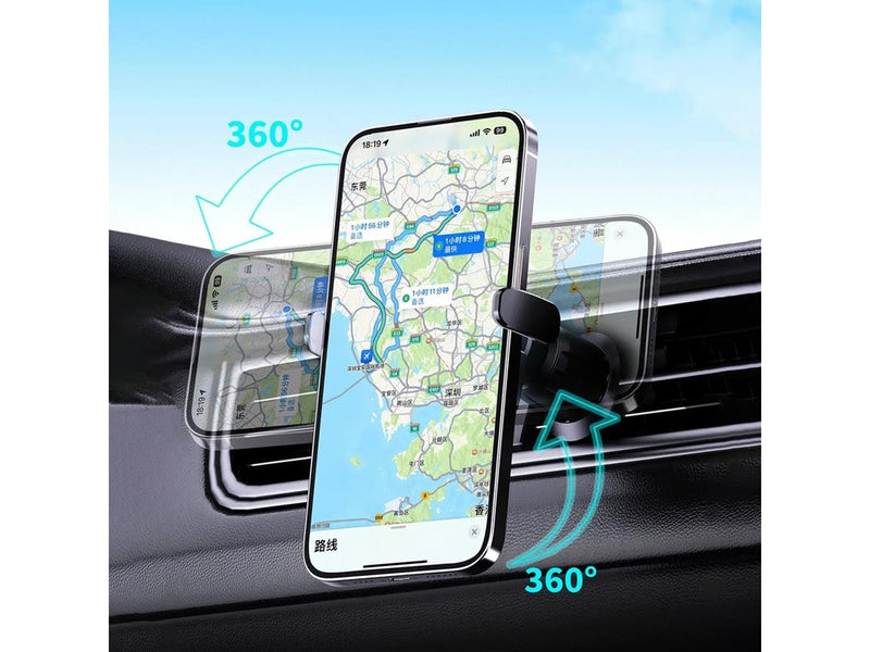Dudao FW11 Car Phone Holder with 15W Inductive Charger for Air Vent/Cockpit - Black