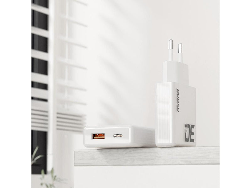 Dudao GaN  A30EU 30W USB-A / USB-C Wall Charger - White