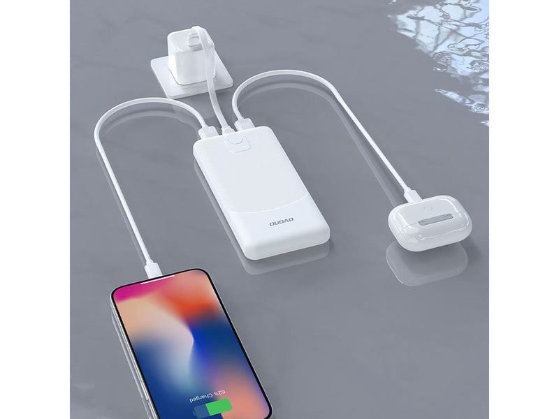 Dudao K10Pro Power Bank 2.4A 20000mAh 2 x USB-A - White - 20000 mAh