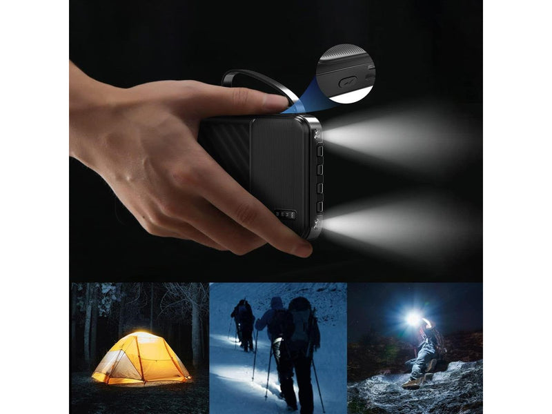 Dudao K11 10000mAh Powerbank with Built-in Cables - Black - 10000 mAh
