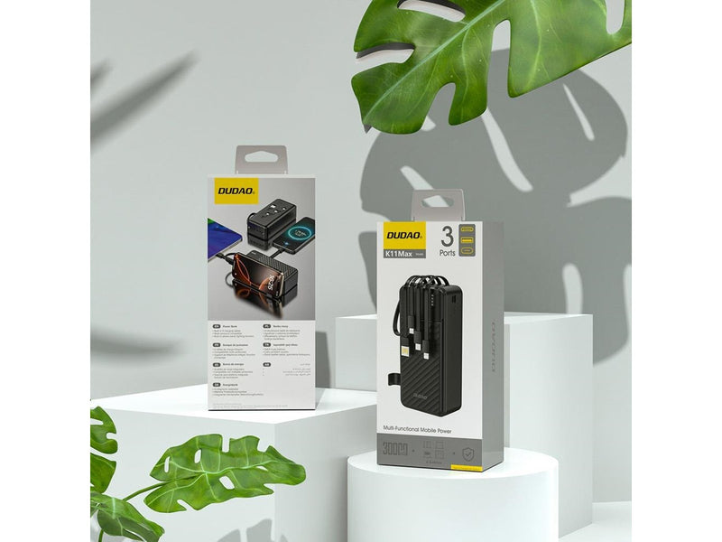 Dudao K11 Max Powerbank with Built-in Cables - 30000 mAh