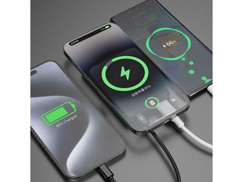 Dudao K14S Magnetic Power Bank 20W 5000mAh 1x USB-A 1x USB-C - Black - 5000 mAh