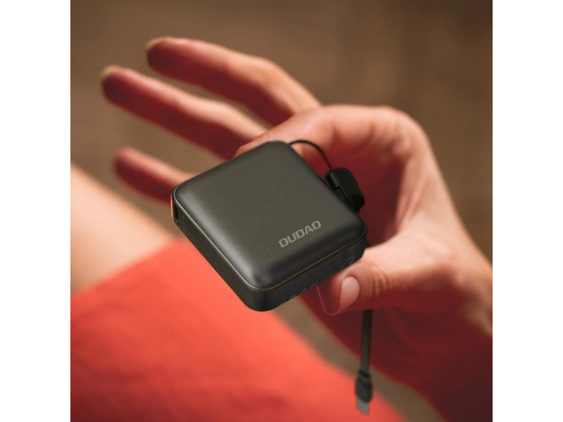 Dudao K22+ Ultra-Compact Power Bank 10000mAh 22.5W USB-C with Pendant/Cable - Grey - 10000 mAh