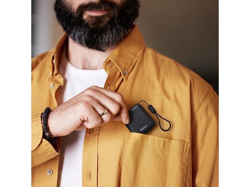 Dudao K22+ Ultra-Compact Power Bank 10000mAh 22.5W USB-C with Pendant/Cable - Grey - 10000 mAh
