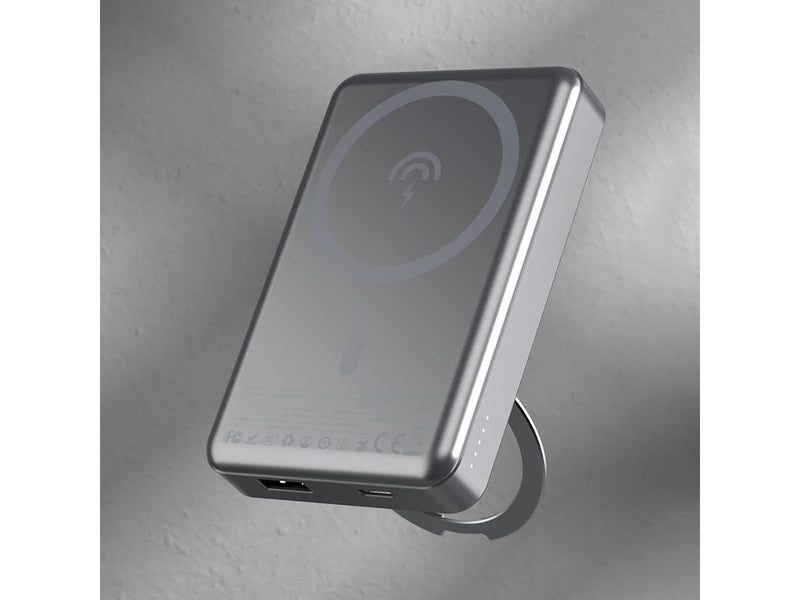 Dudao K28 10000mAh PD 22.5W MagSafe Powerbank with Metal Case and Ring Stand - Gray - 10000 mAh