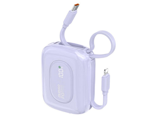 Dudao K32 22.5W 10000 mAh Powerbank with Built-in USB-C/ Lightning Cable - Purple - 10000 mAh