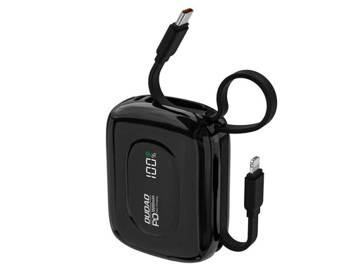 Dudao K32 Powerbank 22.5W 10000 mAh with Built-in USB-C/ Lightning Cable - Black - 10000 mAh