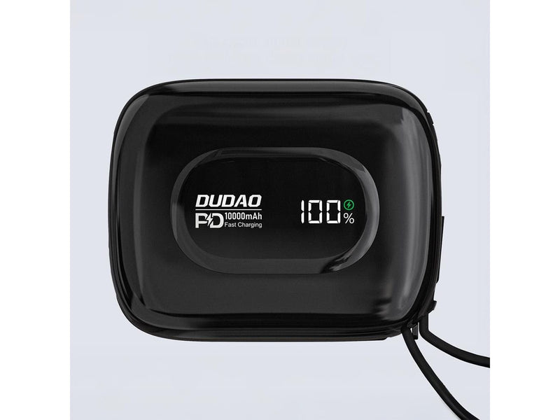 Dudao K32 Powerbank 22.5W 10000 mAh with Built-in USB-C/ Lightning Cable - Black - 10000 mAh