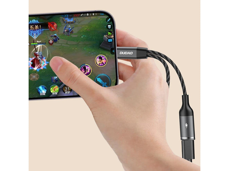 Dudao L13C+ 2in1 USB-C Adapter - Gray