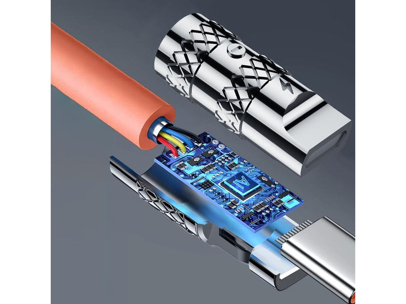 Dudao L24AL USB-A - Lightning angled cable with 180° rotation 30W 1m - orange