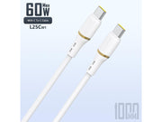 Dudao L25C USB-C - USB-C Silicone Cable 60W 1m - White