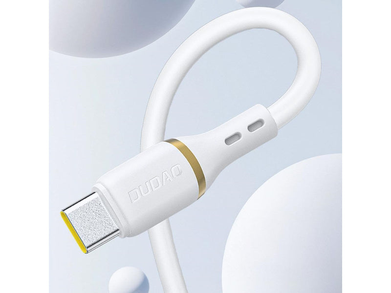 Dudao L25L USB-A - Lightning 1m 30W Soft Silicone Braided Cable - White