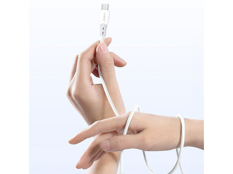 Dudao L25ST 5 A USB-A - USB-C Cable with Soft Silicone Braid 1 m - White