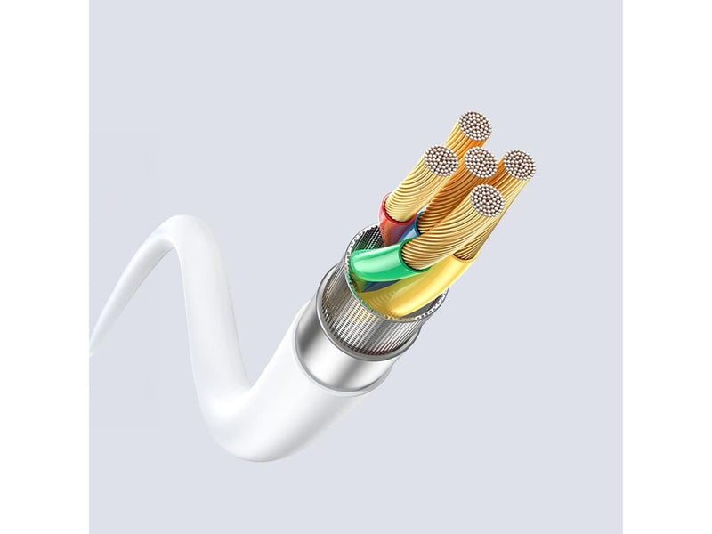 Dudao L25ST 5 A USB-A - USB-C Cable with Soft Silicone Braid 1 m - White