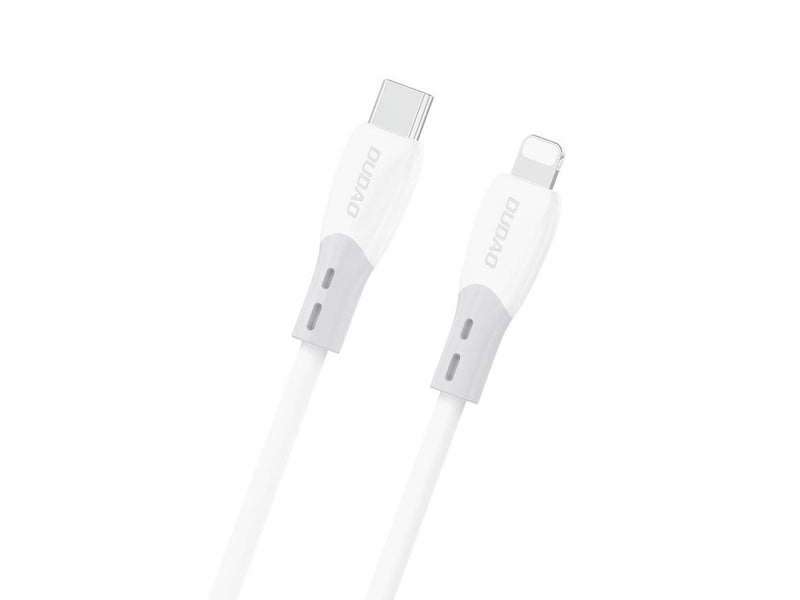 Dudao L25SX 30W USB-C - Lightning Cable with Soft Silicone Braid 2m - White