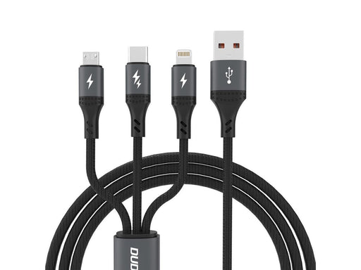 Dudao  L3E 3 in 1 60W MicroUSB USB-C Lightning Cable 1.2m - Black