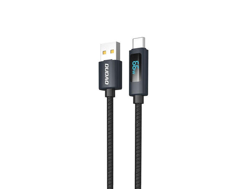Dudao L7T USB-A - USB-C 66W Cable with LED Display 1m - Black