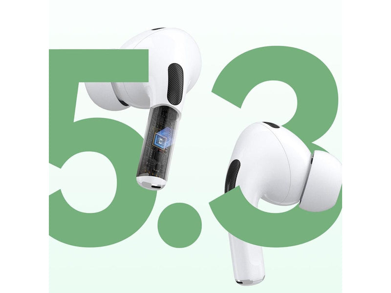 Dudao U19 in-ear TWS wireless Bluetooth 5.3 headphones with LED display - white