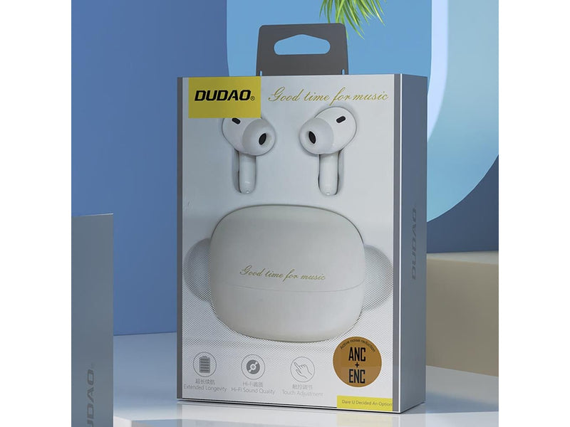 Dudao U21 TWS ANC ENC Bluetooth Wireless Headphones - White