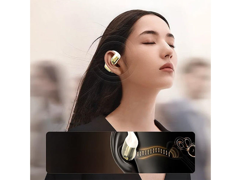 Dudao U4Pro Bluetooth Universal Earphone for Both Ears - Beige-Gold
