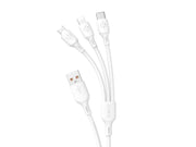 Dudao USB C / micro USB / Lightning 480Mb/s 6A 1.2m - white