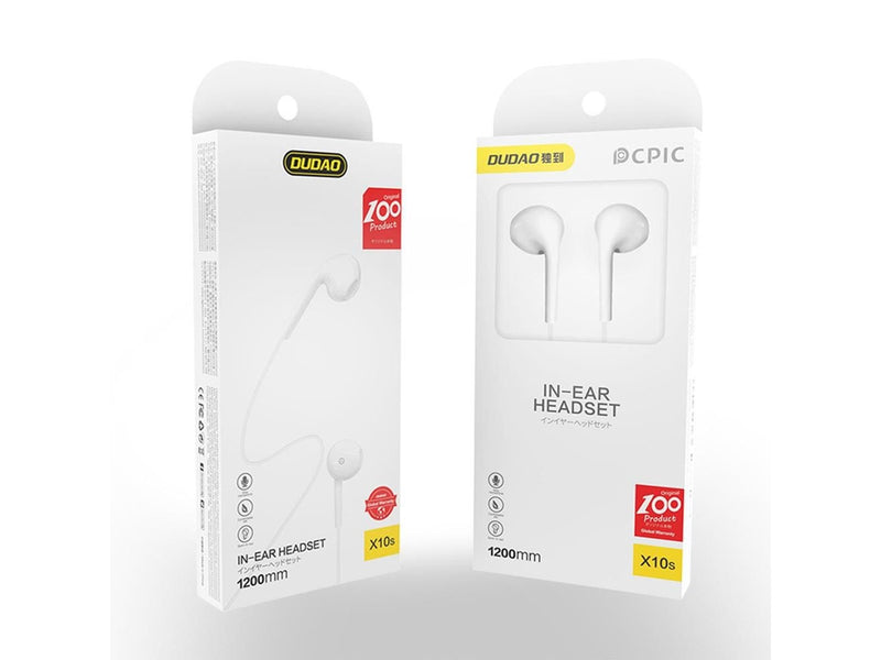 Dudao Wired Earbuds 3.5mm Mini Jack 1.15m - White