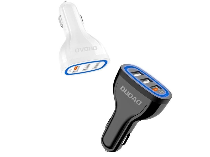 Dudao car charger quick charge Quick Charge 3.0 QC3.0 2.4A 18W 3x USB white (R7S white)