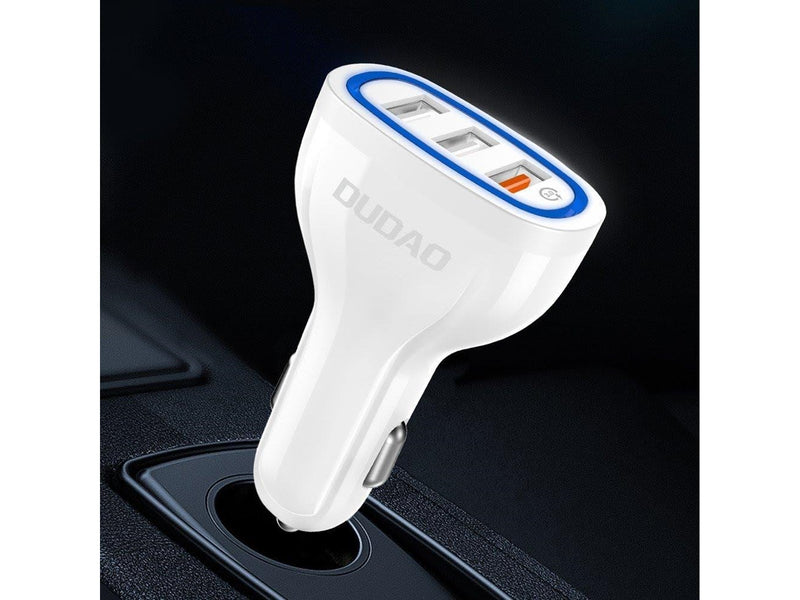 Dudao car charger quick charge Quick Charge 3.0 QC3.0 2.4A 18W 3x USB white (R7S white)