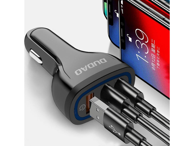 Dudao car charger quick charge Quick Charge 3.0 QC3.0 2.4A 18W 3x USB white (R7S white)