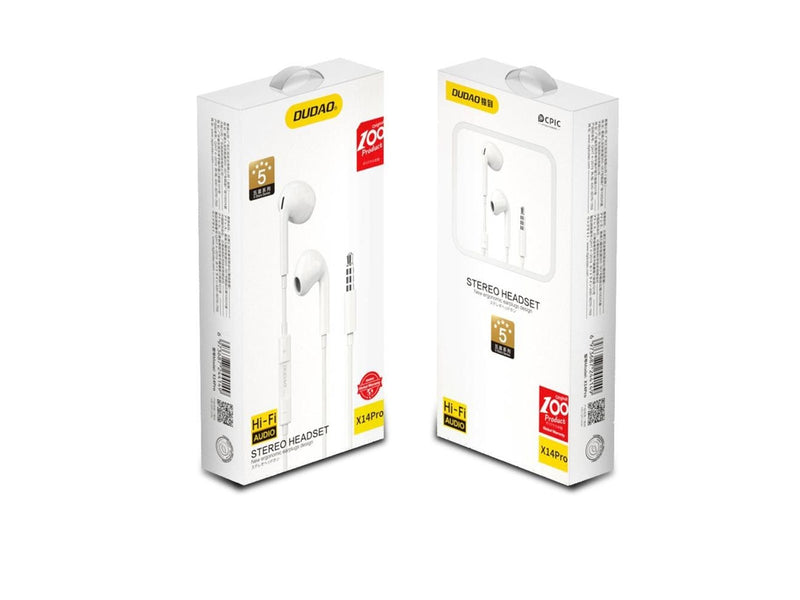 Dudao in-ear headphones with 3.5mm minijack connector white (X14PRO)