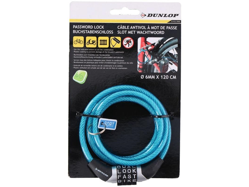 Dunlop - Bicycle Lock with Combination - Blue