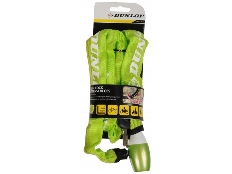 Dunlop - Bike lock with chain lock 120cm - Green