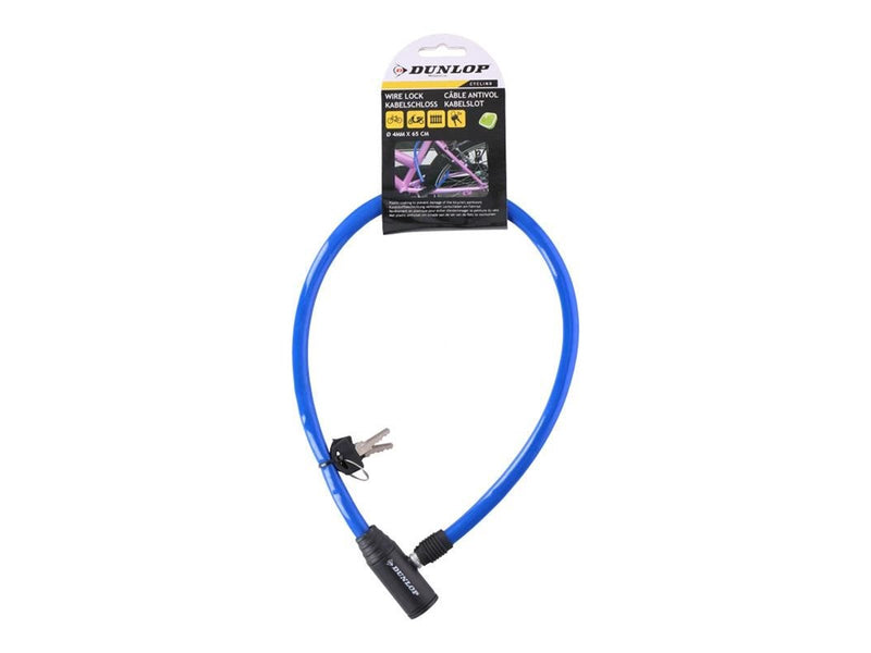 Dunlop - Cable anti-theft bicycle lock - blue