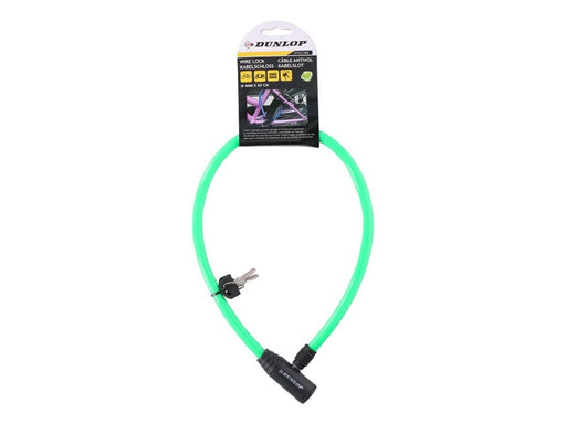 Dunlop - Cable anti-theft bicycle lock - green