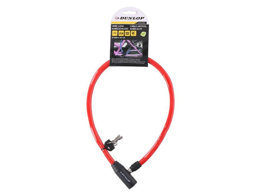 Dunlop - Cable anti-theft bicycle lock - red