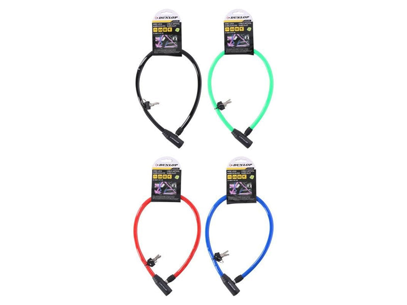 Dunlop - Cable anti-theft bicycle lock - red