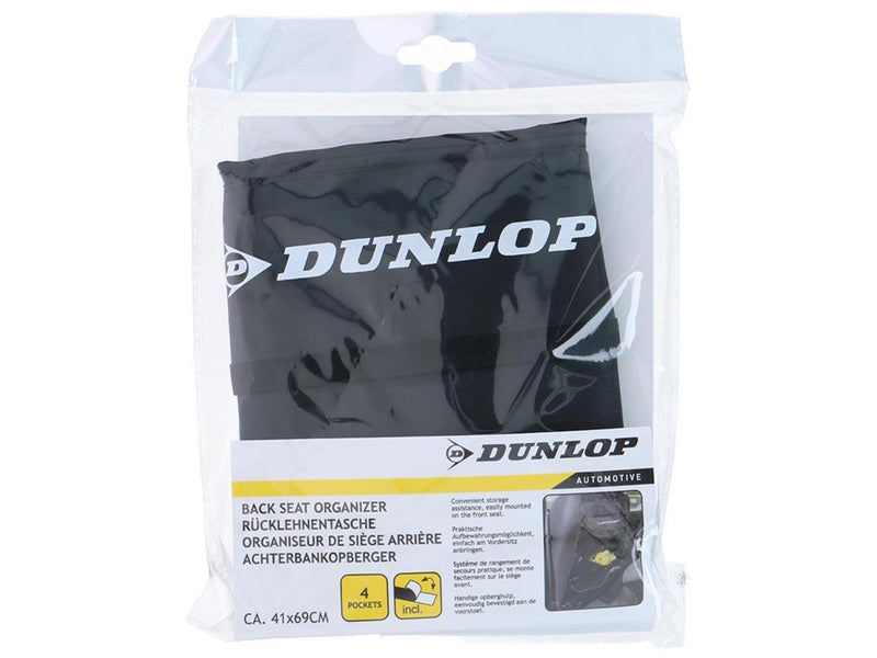Dunlop - Car organizer / glove box / seat protector - black