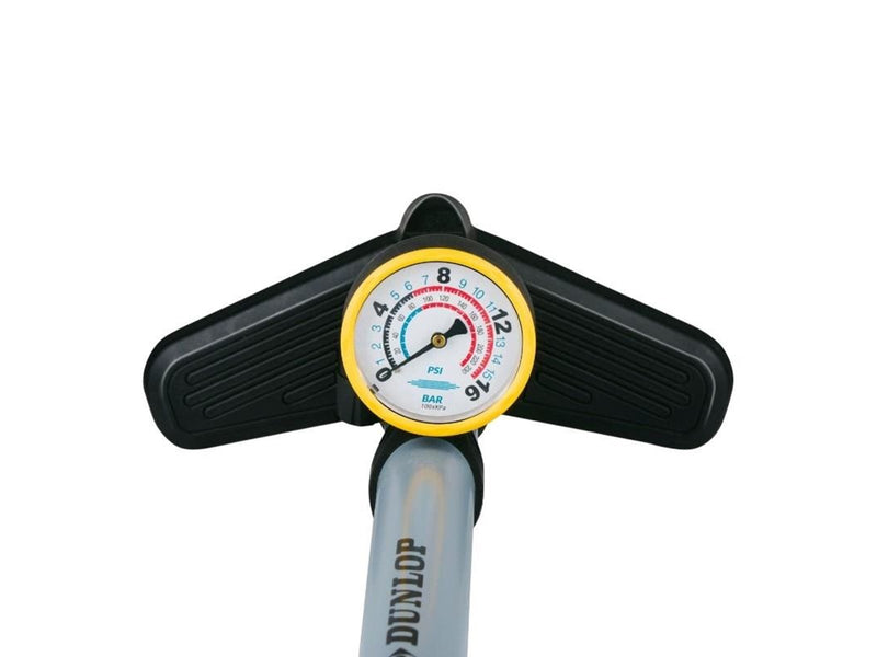 Dunlop - Floor pump for bikes balls mattresses with pressure gauge - Blue