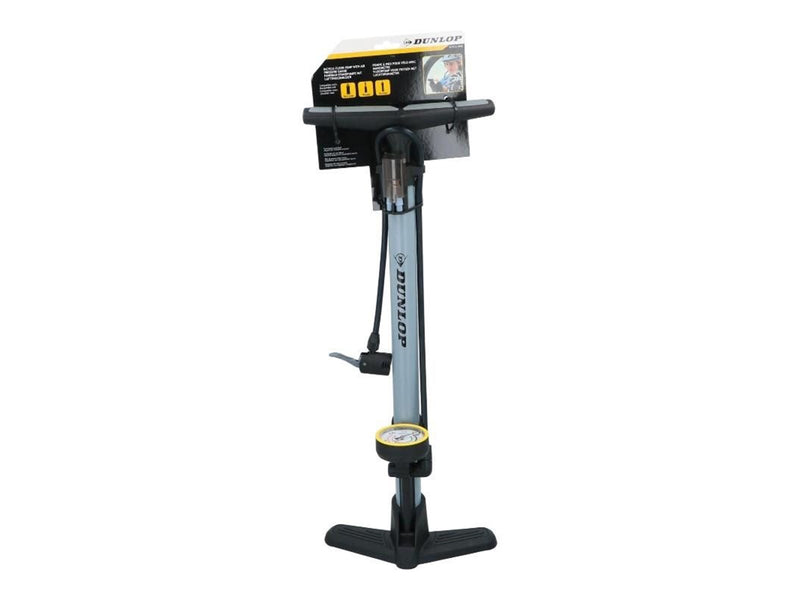 Dunlop - Floor pump for bikes balls mattresses with pressure gauge - Blue