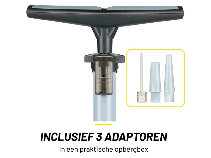 Dunlop - Floor pump for bikes balls mattresses with pressure gauge - Blue