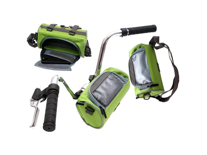 Dunlop - Handlebar bag / bicycle pannier with smartphone pocket - green