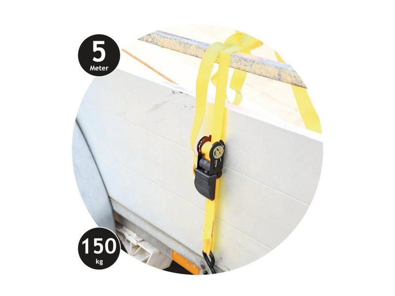 Dunlop - Ratchet Tie Down Strap with Locking Mechanism 5 m / 150 kg 2 pcs