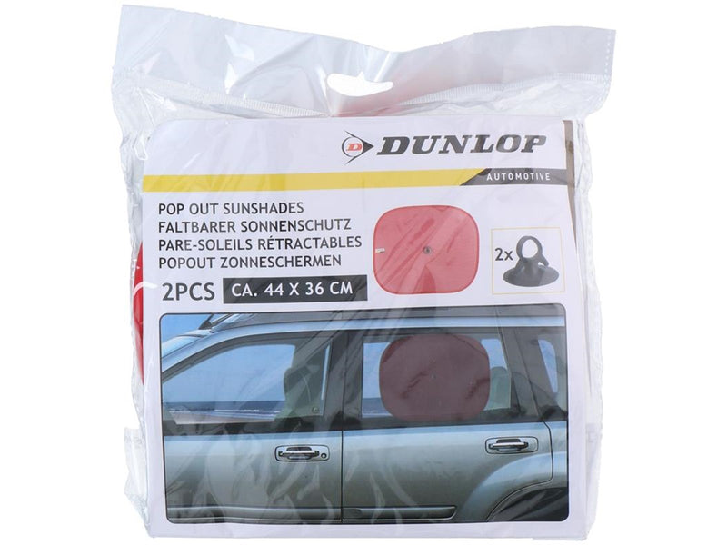 Dunlop - Sun visor for car side windows 36x44 cm 2 pcs - red