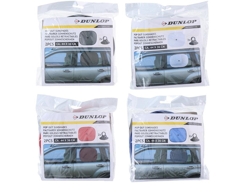 Dunlop - Sun visor for car side windows 36x44 cm 2 pcs - red