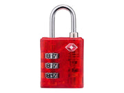 Dunlop - TSA combination lock for suitcase / luggage - Red
