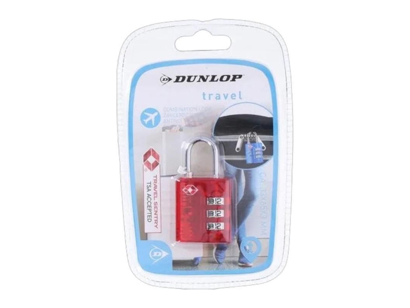 Dunlop - TSA combination lock for suitcase / luggage - Red