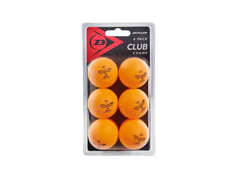 Dunlop TT BL 40+ Club Champ 6 Tabletennis Balls Orange