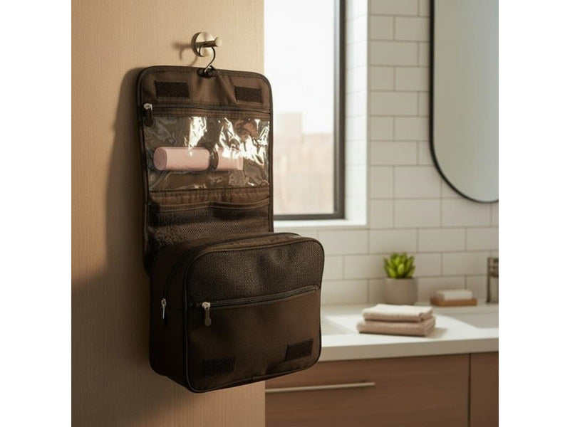Dunlop – Travel Toiletry Bag with Hanging Hook 25x20x10 cm - Black